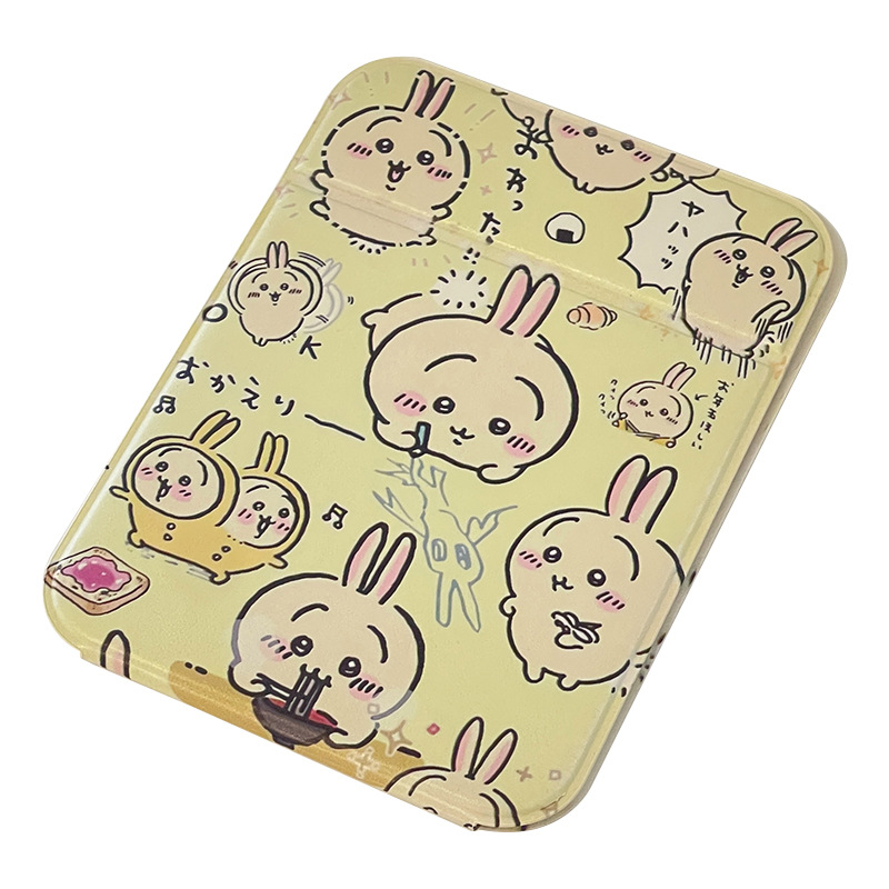 Nuevos espejos de maquillaje de dibujos animados de jiikawa grandes espejos de maquillaje portátiles plegables para dormitorios de estudiantes espejos de escritorio