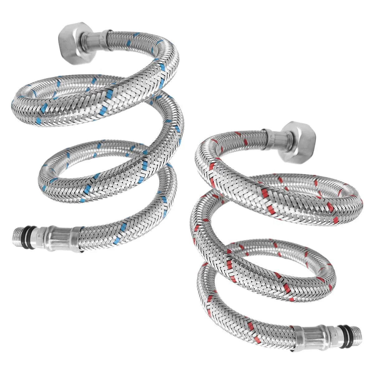 304 stainless steel woven single -headed hot and cold water pipe kitchen pumping vegetable basin hot and cold faucet 4 points into water hose