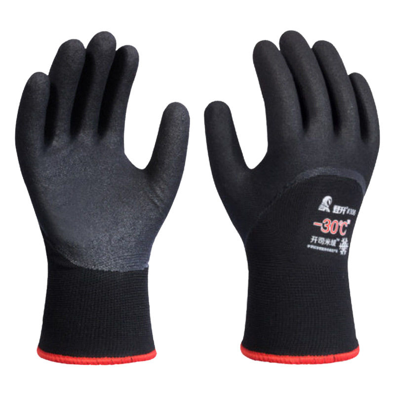 Dengsheng 306 anticongelante y a prueba de frío guantes calientes de goma inmersión de almacenamiento de hielo trabajo cálido trabajo de protección esquí a prueba de viento