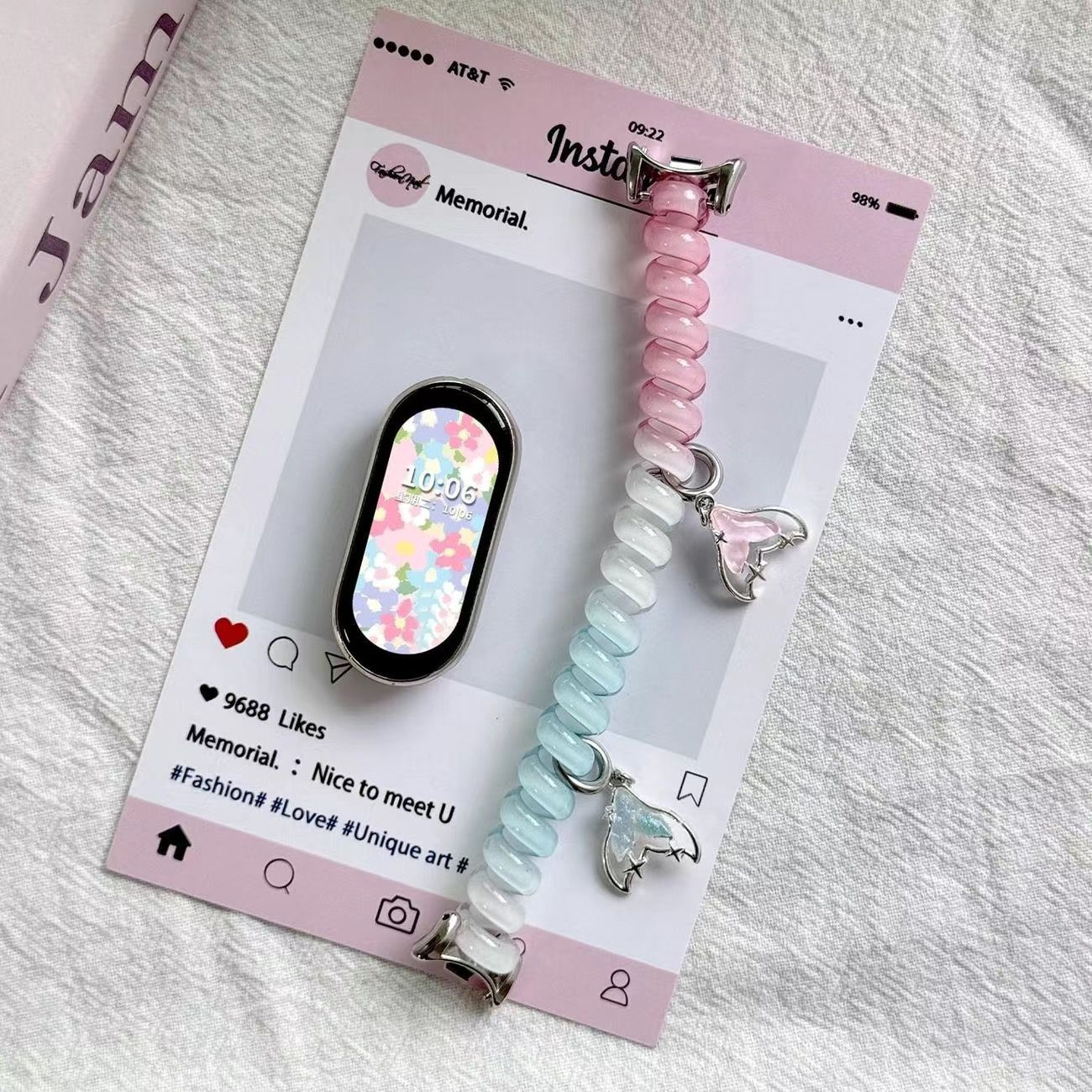 Suitable for Xiaomi Mi Band 10/9/8 Watch Strap Phone Line Elastic Hair Band Watch Strap Nfc Summer Hot Style