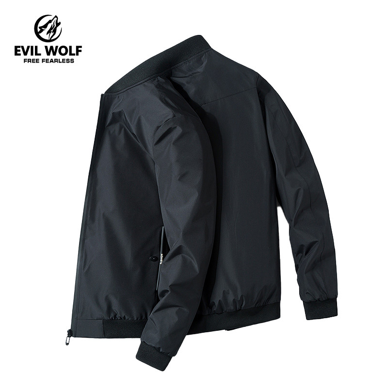 【跨境专供】男士户外休闲棒球服 涤纶面料防风防水 支持logo定制