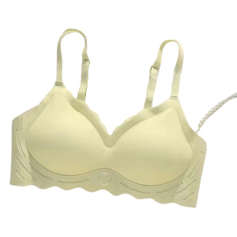 Бесшовное нижнее белье, Женский цельный бюстгальтер пуш-ап без оправы, красивый бюстгальтер с пуш-ап на спине, нижнее белье для девочек, бюстгальтер с отворотами, летний маленький