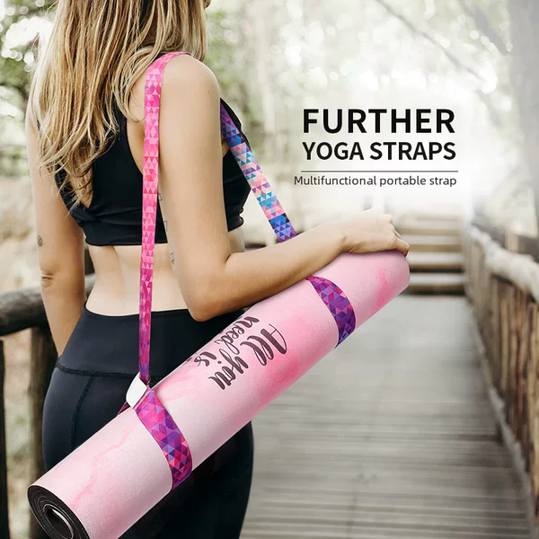 Factory Wholesale Digital Printing Yoga Mat Straps Nylon Colorful Binding Straps Storage Straps Binding Rope Yoga Stretch Straps