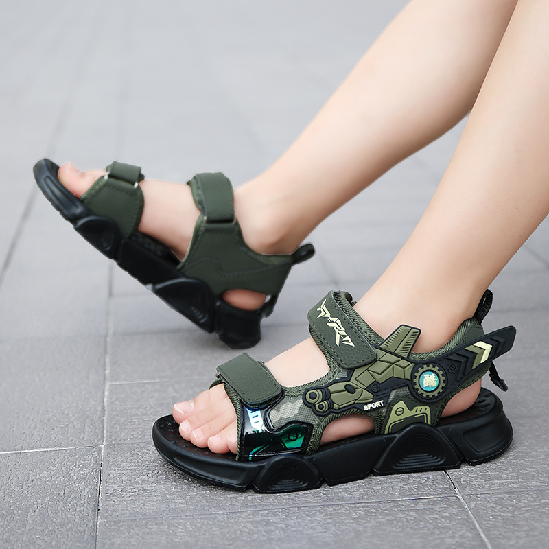 2025 zapatos de verano para niños, sandalias para niños, zapatos para niños de colores, zapatos de playa transpirables de suela suave para niños grandes, ocio y comodidad