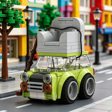 Ktmocs-51175 Classic Creative Mr. Bean's Car with Sofa Cross-Border Hot-Selling Assembly Building Blocks Educational Toy