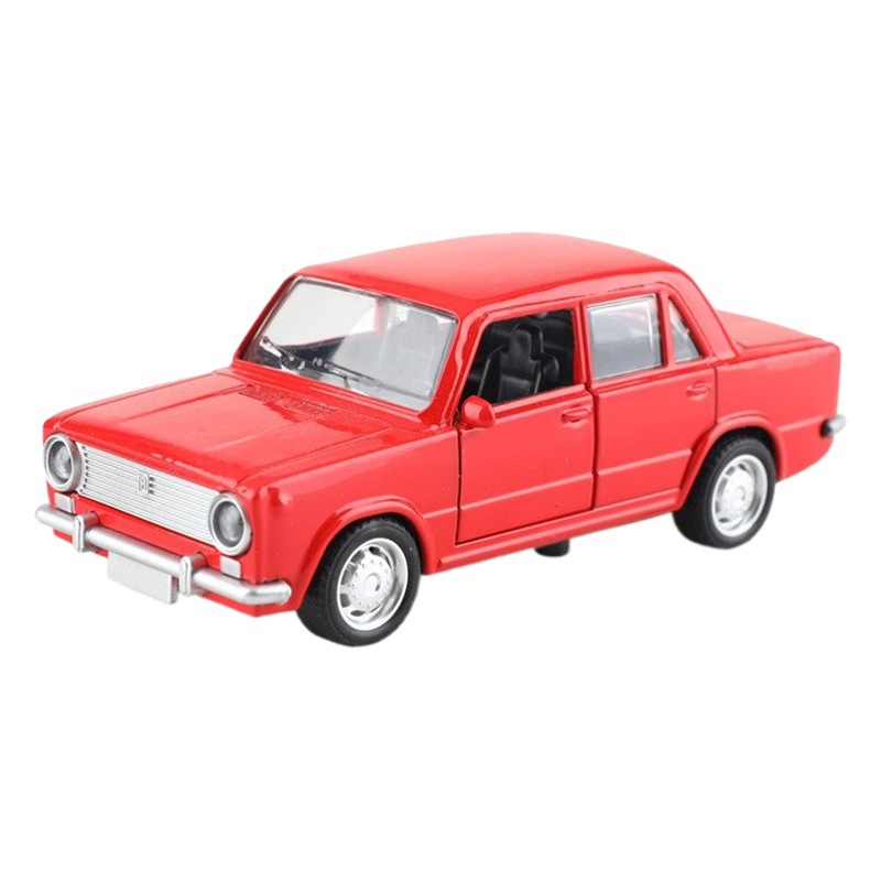 (Caja de ventana) 1:36 aleación Tire hacia atrás doble puerta Lada coche modelo niños niño juguete decoración regalo