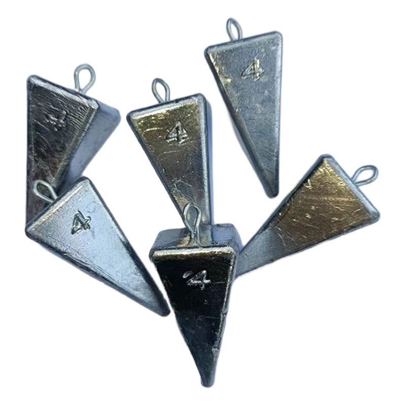 Wholesale four-side triangle lead pendant four-edge triangle fishing pendant anti-hanging bottom lead explosion hook string hook submarine positioning lead pendant