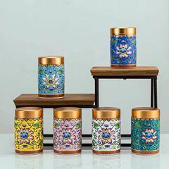 セラミック密封缶ブリキ蓋家庭用ミニ小型茶缶旅行ティーセット収納缶エナメル茶缶便利