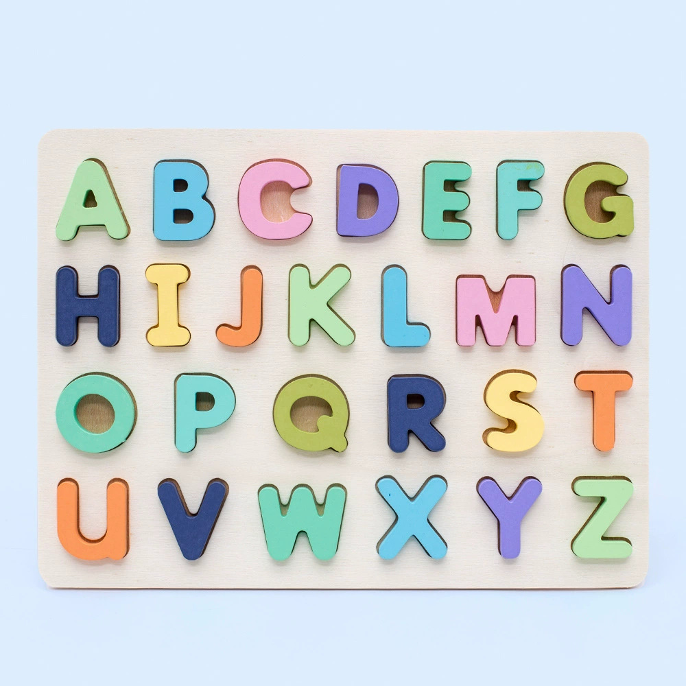 Rompecabezas de números para niños, bloques de construcción, educación temprana para niños, rompecabezas de formas de letras, desarrollo intelectual, juguetes educativos a juego de madera