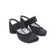 French Satin Bow Shallow Mouth Mary Jane Shoes Women's 2025 Spring and Summer New Retro Casual Chunky Heeled Ballet Shoes