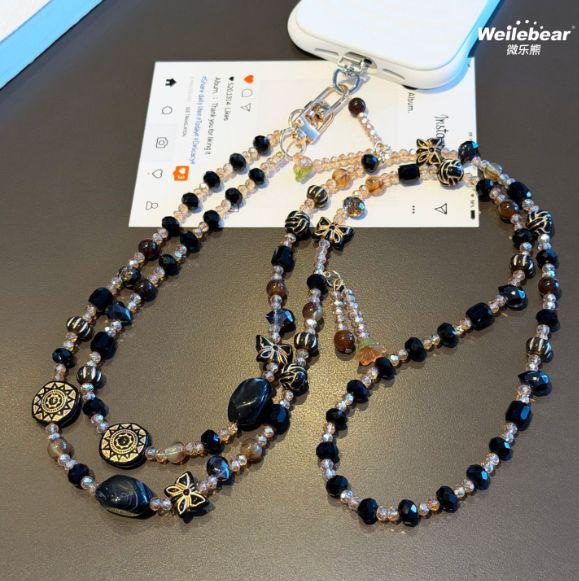 【Factory Direct Sales】Cross-Border New Fashion Sweet Retro Long Crossbody Phone Lanyard Anti-Loss Strap