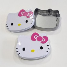 Kitty 猫可爱卡通饰品 饼干盒 马口铁金属便携收纳盒少女便签