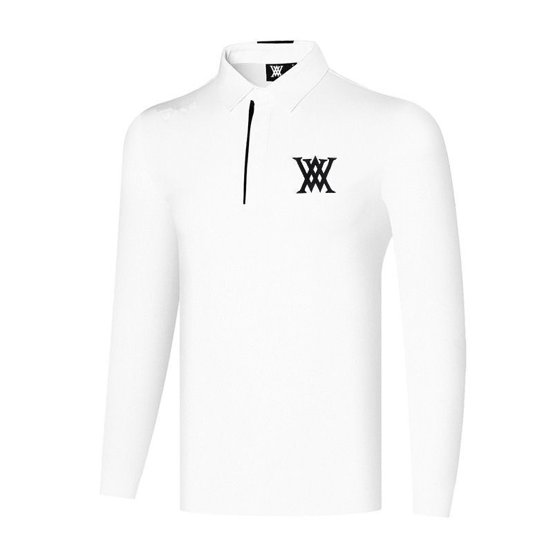 新しいゴルフメンズポロシャツ通気性速乾トップ長袖Tシャツ秋と冬服スポーツジャージスリムフィット|undefined