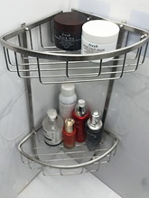 304不锈钢三角篮卫生间洗澡洗手间单层置物架转角收纳架浴室网篮
