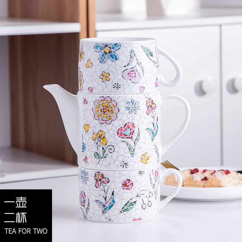 Té DE LA TARDE taza pequeña mano fresca regalo hogar taza de agua de estilo europeo de cerámica flor tetera traje con filtro de té compartimiento