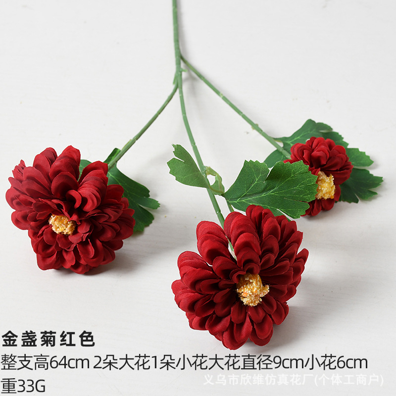 3-headed double petal marigold red