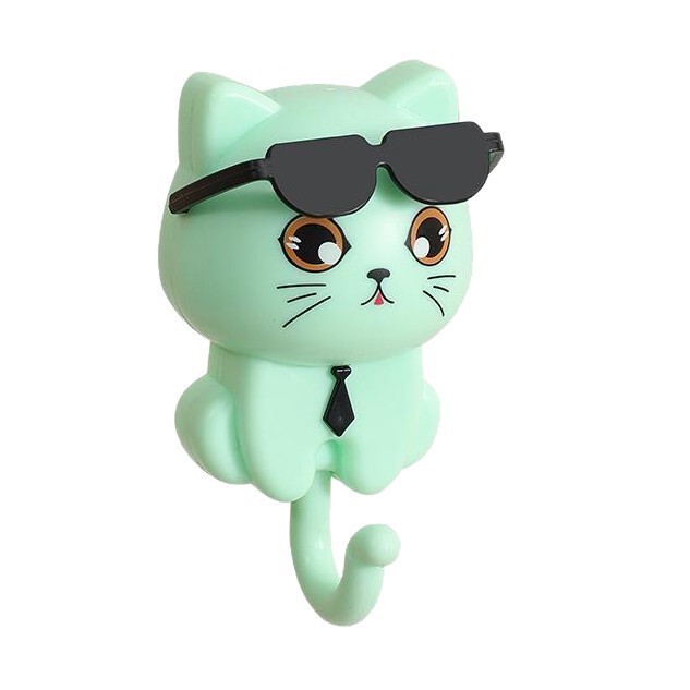 卡通创意猫咪挂钩可爱马卡龙免打孔无痕挂钩衣帽杂物收纳墨镜挂钩|undefined