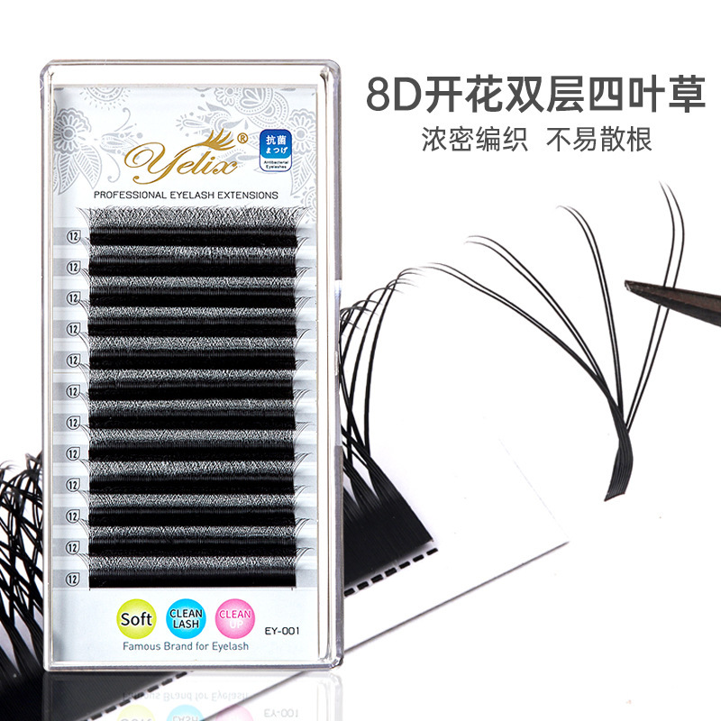 Fábrica de pestañas europeas y estadounidenses transfronterizas, pestañas falsas 3D densas, pestañas naturales, flores de trébol, pestañas injerto, pestañas injerto