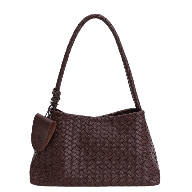 Bolsas de tejido casuales transfronterizas texturas bolsas de brazo mujeres otoño y invierno 2025 nuevo bolso de estilo extranjero bolso de hombro de moda