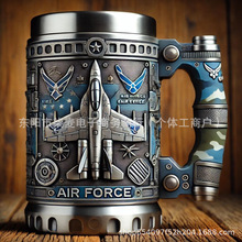 新款马克杯创意星际题材树脂不锈钢水杯个性酒杯礼品摆件厂家批发