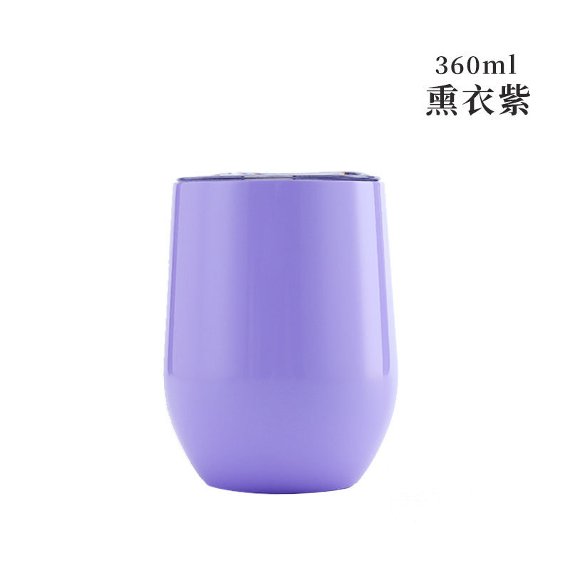 Taza de cáscara de huevo de 12oz transfronteriza regalo de doble capa de acero inoxidable copa de vino tinto taza de vientre grande aislamiento al vacío en forma de U swig pollo