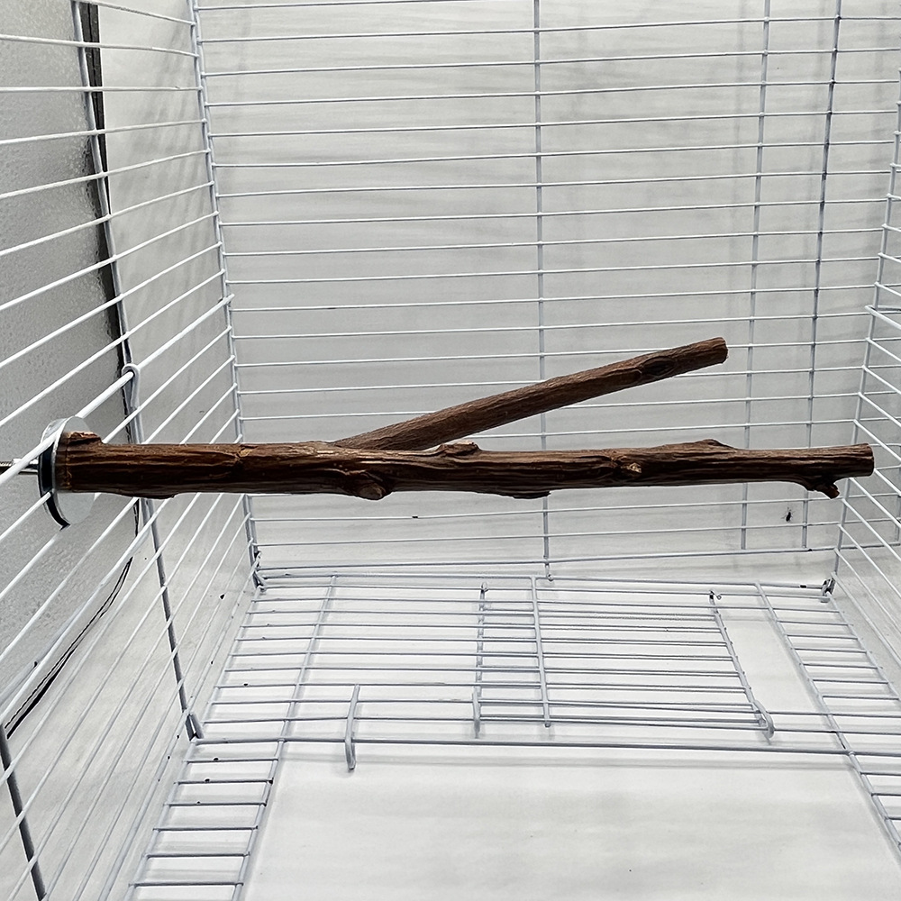 Estación de aves Varilla natural rama de árbol loro stand grind garra perca asomando ramita jaula de pájaros suministros pequeño pájaro juguete al por mayor