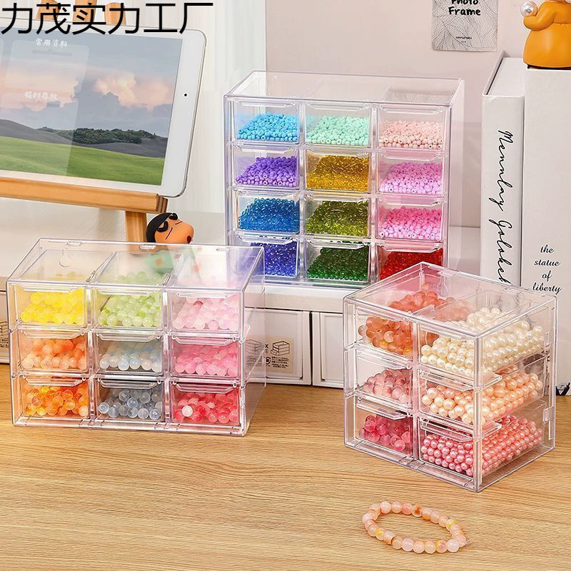 Beaded bracelet handmade, storage box, beads, transparent storage system