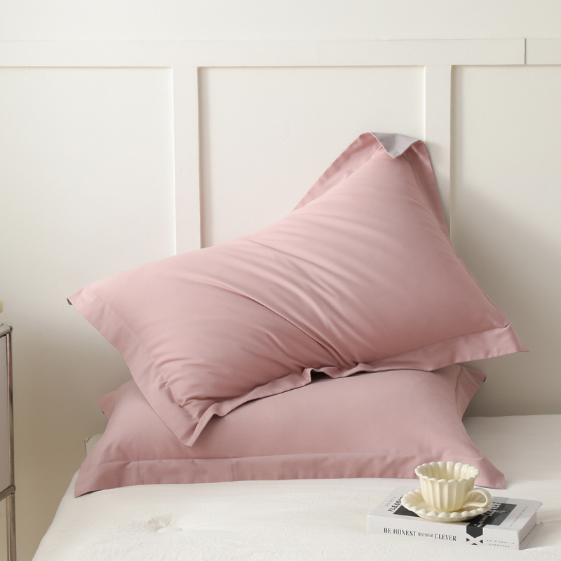 A clase 100S de color sólido algodón molido una sola funda de almohada de algodón de otoño y invierno doble funda de almohada gruesa funda de almohada
