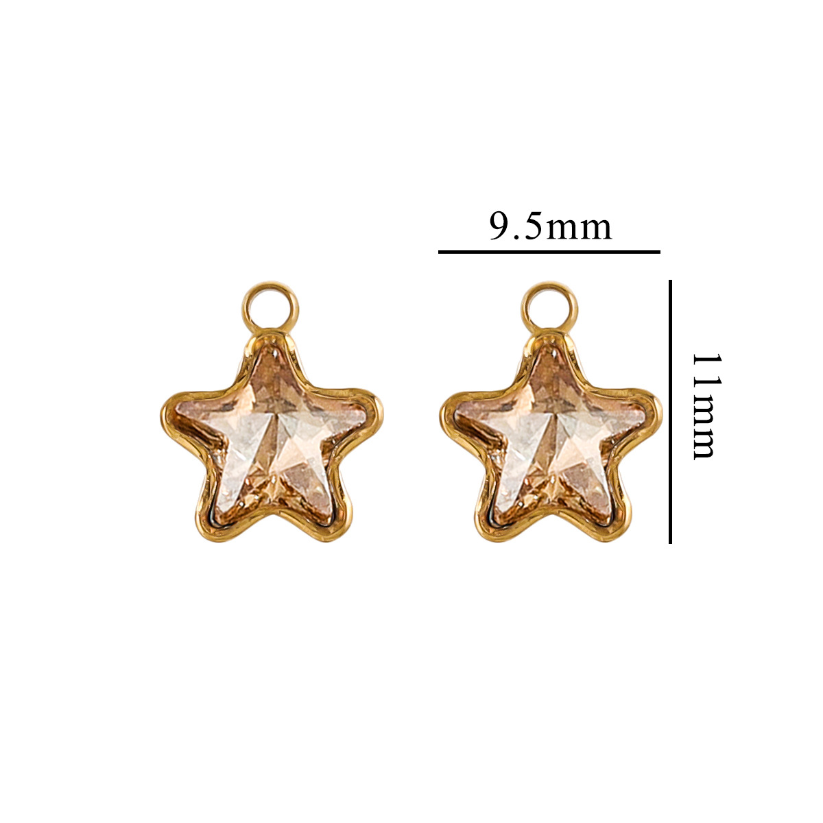 Colgante de cristal de color de acero inoxidable pentacolgante de nuevo collar colgante DIY accesorios joyería