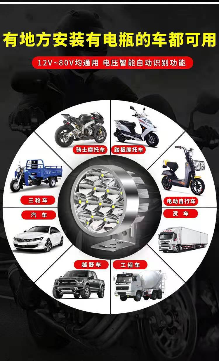 Electric vehicle lights, LED high-intensity headlights, motorcycle lights, super-bright headlights, LED high-intensity lights, 12V-85V universal