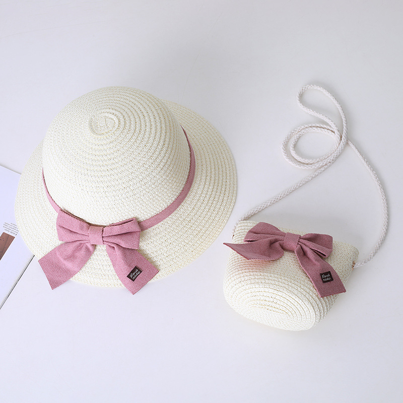 147g Weight Hat Classification straw Fabric Type Straw Hat Hats Type 1 Piece, 1 Set Quantity Holiday, Outdoor Occasion Bow Knot Pattern All Seasons Season Children Unisex Gender Sweet Style Children Unisex Sweet Bow Knot Straw Hat 16
