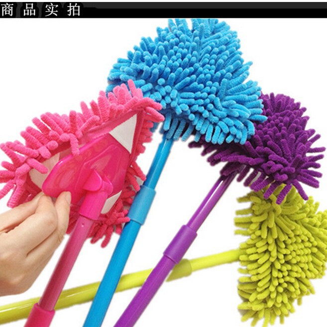 Special Offer: Telescopic Chenille Lazy Mop for Hard-To-Reach Areas, Flat Telescopic Triangular Mop, Direct from Manufacturer