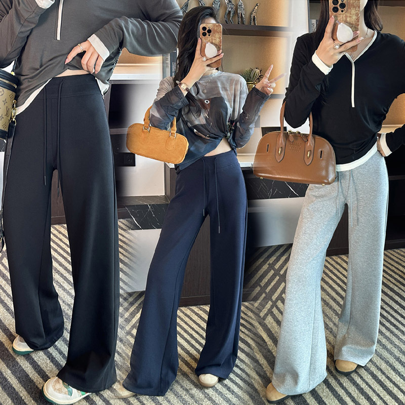 New Autumn 2026 Air Cotton Wide-Leg Pants for Pregnant Women, Drapey, No Belly Support, Straight-Leg Casual Pants for Outdoor Wear
