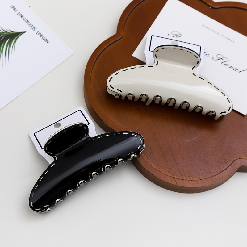 法式小香风醋酸亚克力弧形发夹女百搭 甜酷少女风抓夹鲨鱼夹发饰