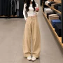 新款高腰宽松休闲女裤子