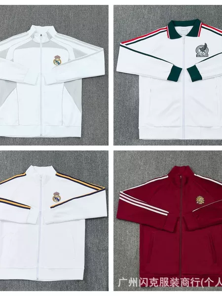 Wholesale Real Madrid Mexico Arsenal jacket with embroidered logo, long-sleeve football training top for adults
