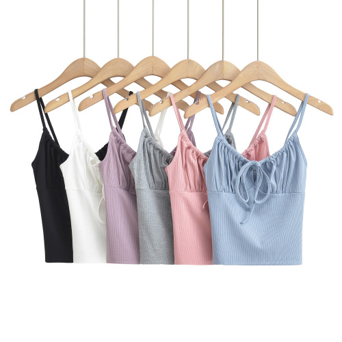 Pure Desire Adjustable Straps Tank Top for Women -  Summer New Arrival Spicy Girl Style Bodycon Outerwear Short Sleeve Top