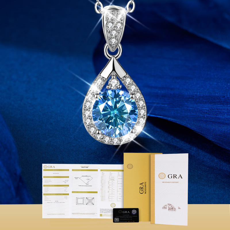 블루 모이사나이트 목걸이