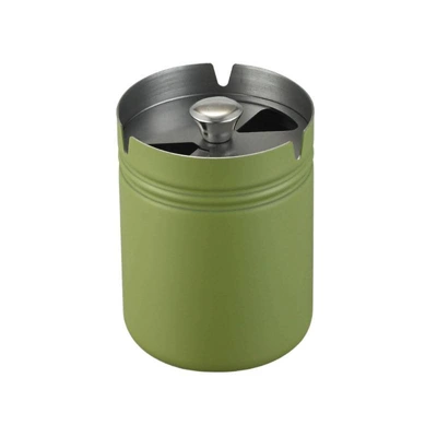Car ashtray — of stainless steel with a lid