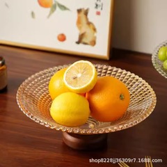 果物皿客間家庭用フランス式ガラス果物皿キャンディー皿前のお茶のお菓子トレー水晶果物鉢