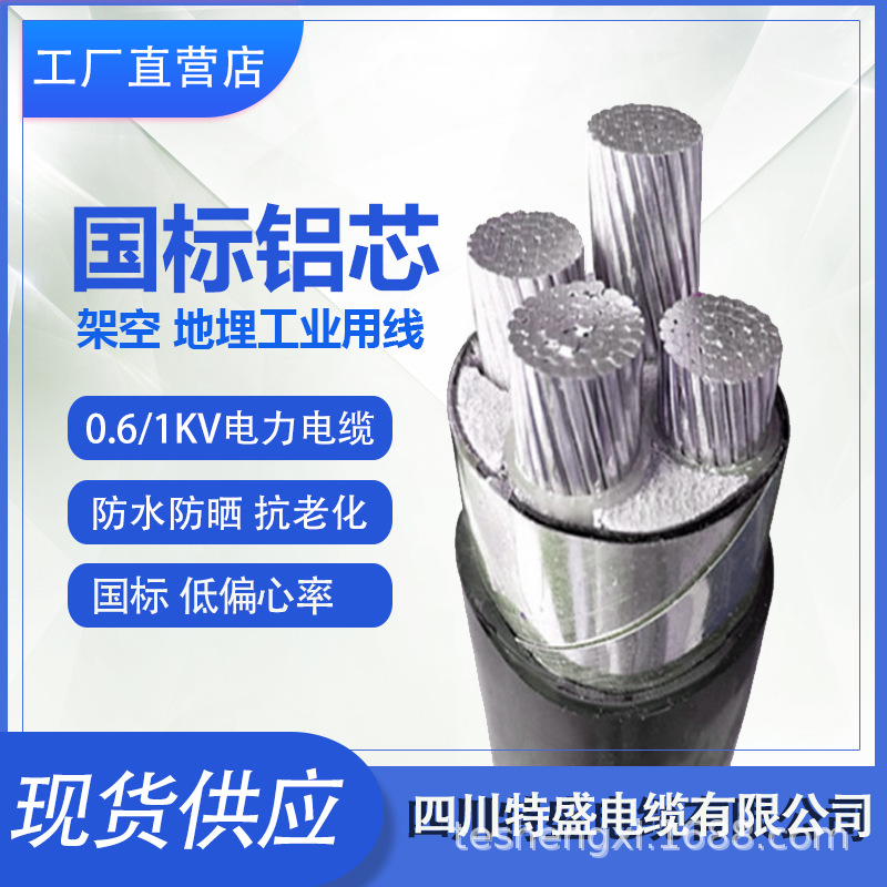 国标无氧铝芯铠装低压绝缘电缆YJLV22  2芯3芯4芯5芯成都厂家现货