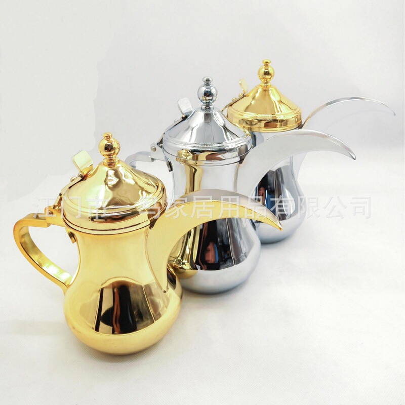 Arabian Dallah Coffee Pot Stainless Steel Teapot Water Kettle Gold Silver Eagle Mouth Middle Eastern Coffee Pot Arabian Dallah Coffee Pot Stainless Steel Teapot Water Kettle Gold Silver Eagle Mouth Middle Eastern Coffee Pot