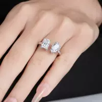 ANU Трансграничные горячие продажи 4.5CT Kraradin каплевидное кольцо из муассанита S925 стерлингового серебра кольцо с двумя головками