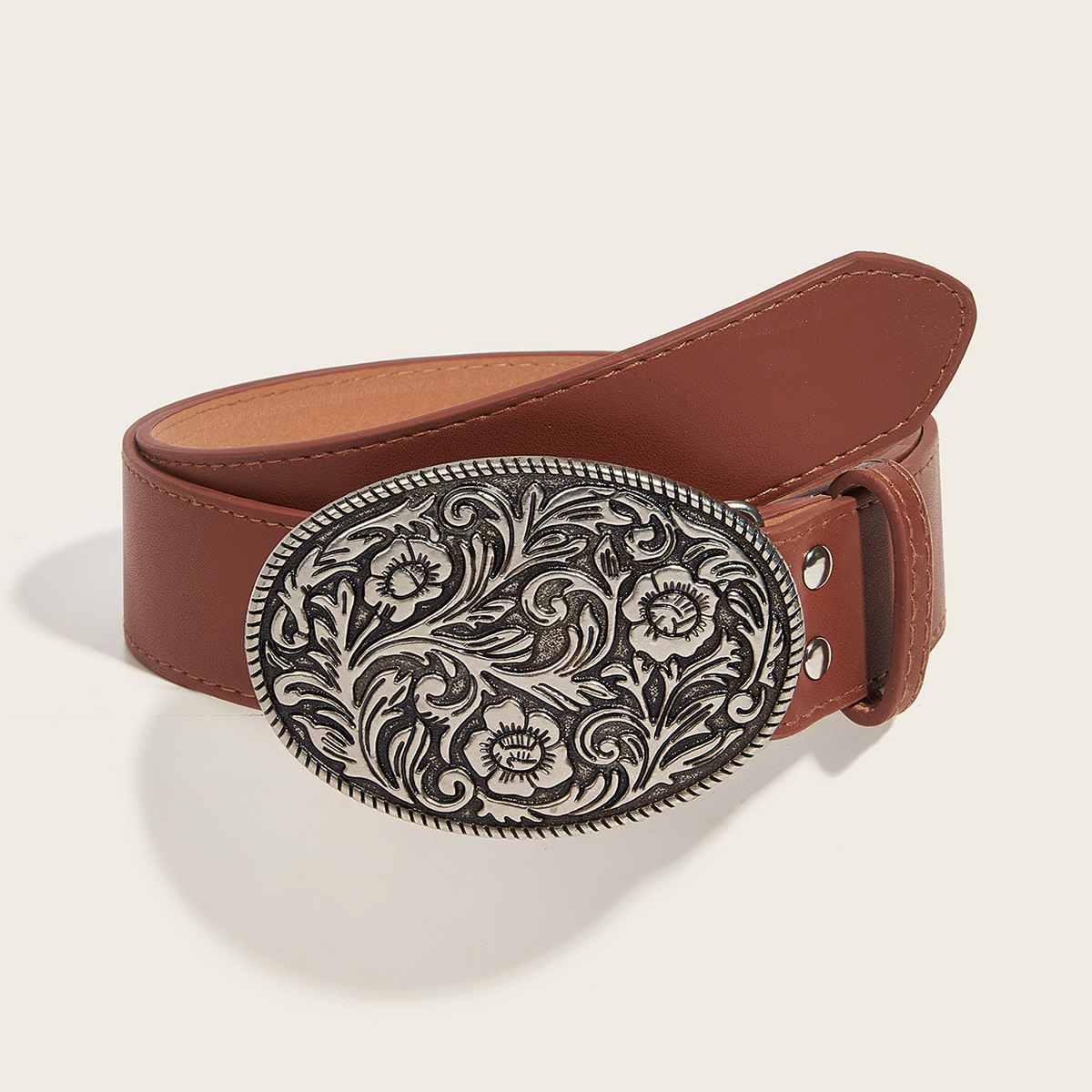 128g Weight Belt Classification 1 Piece Quantity Casual, Daily Occasion Pu Leather, Alloy Material Solid Color Pattern Women's Gender Retro Style Retro Solid Color Pu Leather Alloy Women's Leather Belts 无