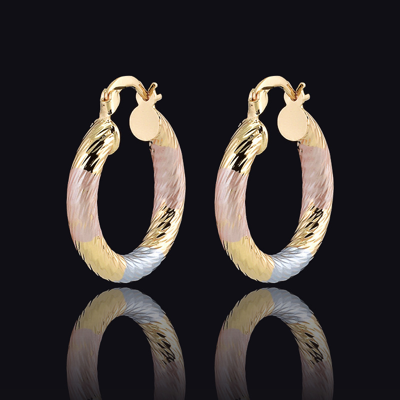 1 Pair Simple Style Classic Style Colorful Color Block Copper Brass Women's Earrings display picture 5