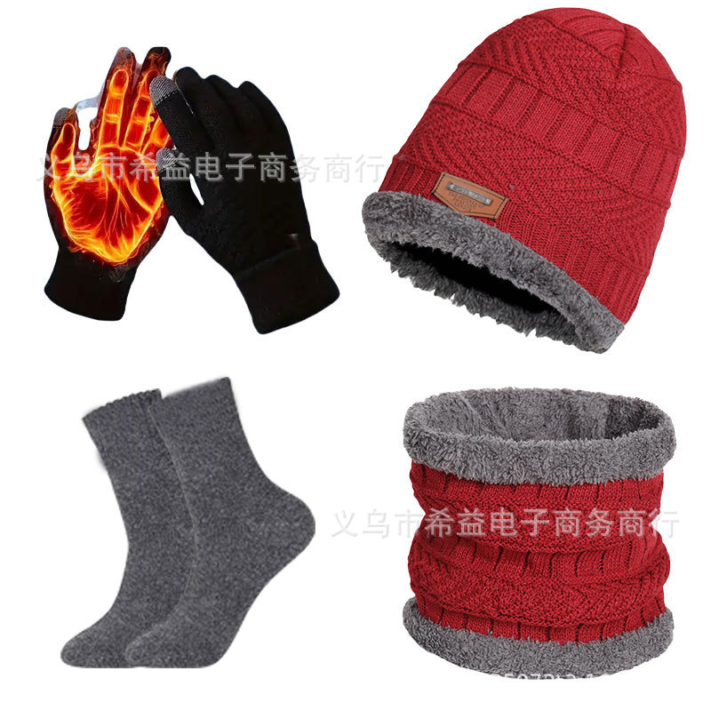 빨간색 4종세트 [회색양말]실