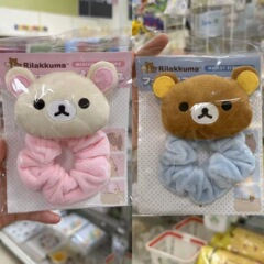 甜美毛绒轻松熊发圈粉色蓝色可爱少女心小熊发饰新款