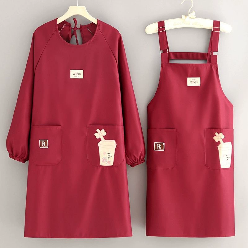 Новая чашка чая из молока из полиэстера хлопка фартук для кухни с длинными рукавами