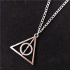 Retro accessory, triangle, pendant, necklace, European style