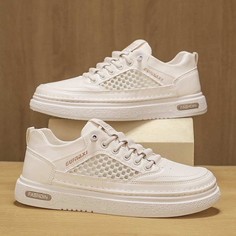 Zapatos de moda para hombres 2026 nuevos deportes transpirables en verano zapatos de tablero blanco para jóvenes pedalean zapatos casuales image 5